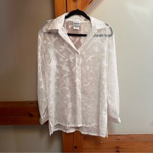 Vintage sheer white blouse